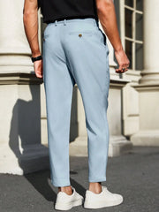 Men's Classic Dress Pants - Formal Solid Color, Slightly Stretchy for Comfortable Business Wear in Spring and Summer