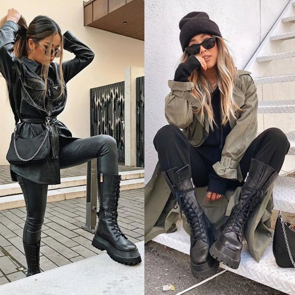 Brand New Ladies INS Hot Chunky Heels Platform Boots Women 2022 Autumn Winter Woman Shoes Fashion Female Motorcycles Boots