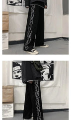 Japanese Y2k Oversize Wide Sweatpants Men Streetwear Print Casual Track Pants Male Sport Straight Trousers