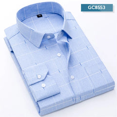 New Brand Shirts Men Long Sleeve Formal Classic Plaid Casual Soft Comfortable Single Pocket Button Down Youthful Camisa Social