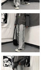 Japanese Y2k Oversize Wide Sweatpants Men Streetwear Print Casual Track Pants Male Sport Straight Trousers