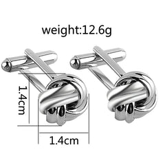 1Pair Quality Mens Stainless Steel Shirt Cufflinks French Round Knot Shirt Cuffs Suit Accessories Wedding Jewelry Gifts