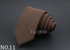 Original High Quality Solid Cotton Handmade Wool Ties Men Necktie Striped Narrow Collar Slim Cashmere Casual Tie Accessories