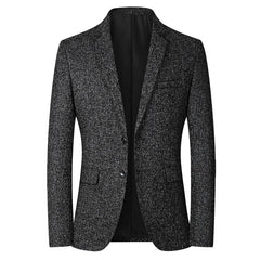 Black Men's Business Suit Jacket Fashionable Slim Men Coat Costume Homme Single Breasted V Neck Blazer Masculino