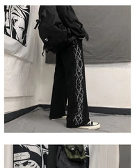 Japanese Y2k Oversize Wide Sweatpants Men Streetwear Print Casual Track Pants Male Sport Straight Trousers