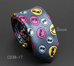 Classic Musical Notes Printed Tie Silky Narrow Neckties Slim Smooth Piano Guitar Necktie Simple Elegant Trendy Unisex Ties Gift