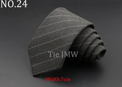 Mens Ties 6cm Classic Cotton Handmade Skinny Grey Plaid Neckties Striped Narrow Collar Slim Cashmere Casual Tie Accessories Gift