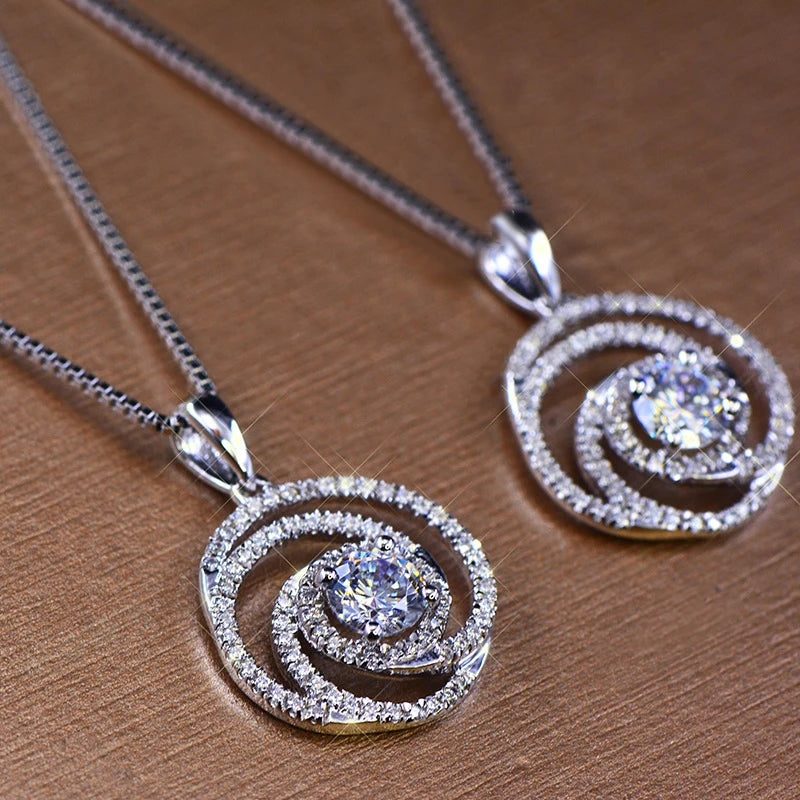 Huitan Fashion Design Pendant Necklace for Women Elegant Accessories for Party Fancy Birthday Girl Gift Statement Neck Jewelry
