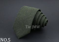 Original High Quality Solid Cotton Handmade Wool Ties Men Necktie Striped Narrow Collar Slim Cashmere Casual Tie Accessories