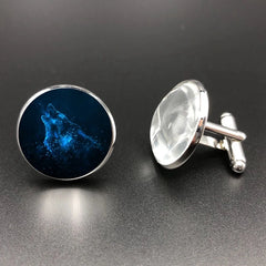 Nymph Nordic Wiccan Murano Glass Wolf Cabochon Grateful Dead Glass Men Cuff Links Business Gifts for Men Cufflinks High Quality