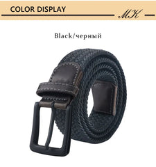 MaiKun Canvas Belts for Men Fashion Metal Pin Buckle Military Tactical Strap Male Elastic Belt for Pants Jeans