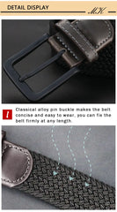 MaiKun Canvas Belts for Men Fashion Metal Pin Buckle Military Tactical Strap Male Elastic Belt for Pants Jeans