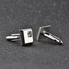 2 Color high quality fashion male French shirt cufflinks Brand cuff buttons square wedding party white/blue crystal cuff links