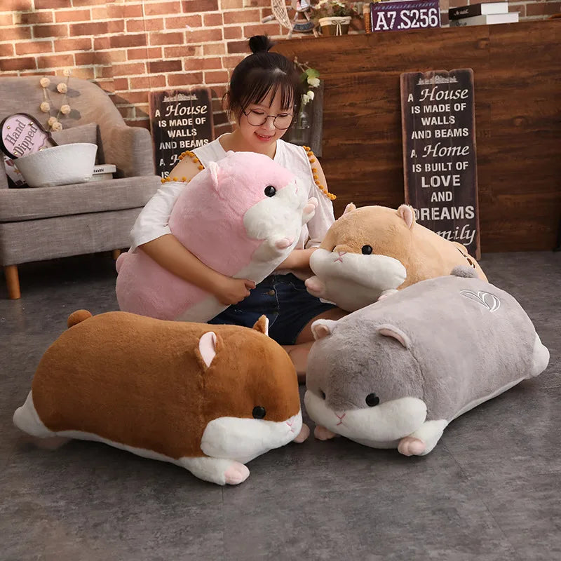 50-120cm Big Size Doll Cartoon Hamster Plush Toy Soft Stuffed Animals Pillow Girls Birthday Gifts Winter Hand Warm