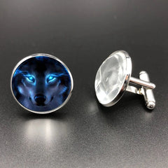 Nymph Nordic Wiccan Murano Glass Wolf Cabochon Grateful Dead Glass Men Cuff Links Business Gifts for Men Cufflinks High Quality