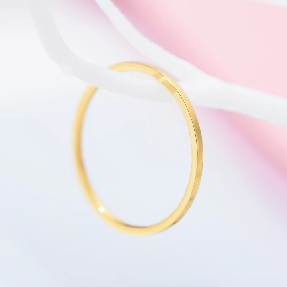 ZMZY Round Rings For Women Thin Stainless Steel Wedding Ring Simplicity Fashion Jewelry Wholesale bijoux 1mm