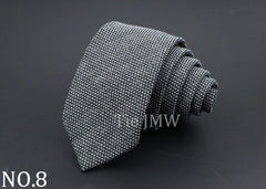 Original High Quality Solid Cotton Handmade Wool Ties Men Necktie Striped Narrow Collar Slim Cashmere Casual Tie Accessories