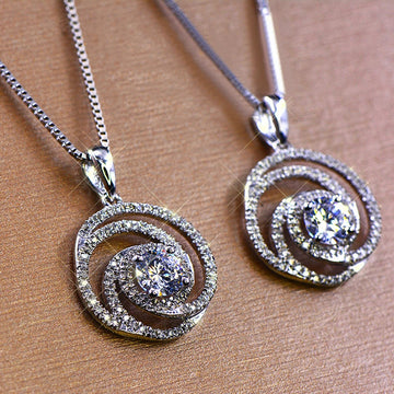 Huitan Fashion Design Pendant Necklace for Women Elegant Accessories for Party Fancy Birthday Girl Gift Statement Neck Jewelry