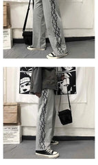 Japanese Y2k Oversize Wide Sweatpants Men Streetwear Print Casual Track Pants Male Sport Straight Trousers