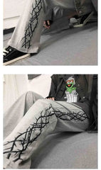 Japanese Y2k Oversize Wide Sweatpants Men Streetwear Print Casual Track Pants Male Sport Straight Trousers