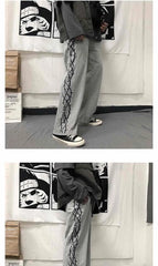 Japanese Y2k Oversize Wide Sweatpants Men Streetwear Print Casual Track Pants Male Sport Straight Trousers