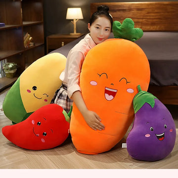Super Soft Vegetables Plush Toys Kawaii Carrot Eggplant Corn Pepper Pillow Stuffed Soft Down Cotton Dolls Birthday Gift