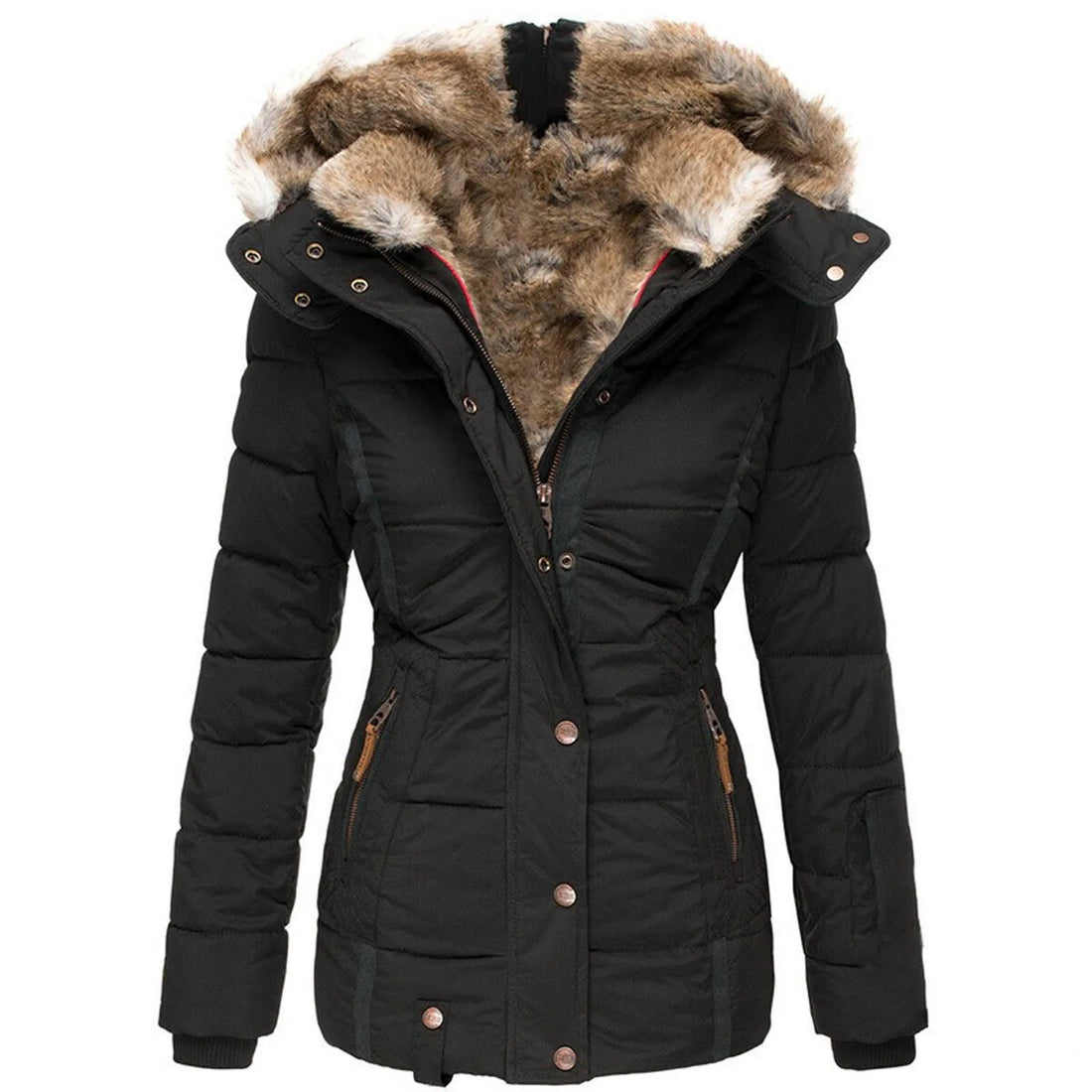 Winter Jacket 2022 Womens Coat Button Velvet Padded Hooded Parkas Trench Coat Jacket Ladies Overcoat Female Outwear Abrigos