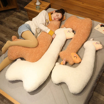 75-130cm Lovely Alpaca Plush Toy Soft Stuffed Cute Sheep Llama Animal Dolls Sleep Pillow Cushion Home Bed Decor Gift