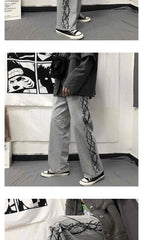 Japanese Y2k Oversize Wide Sweatpants Men Streetwear Print Casual Track Pants Male Sport Straight Trousers