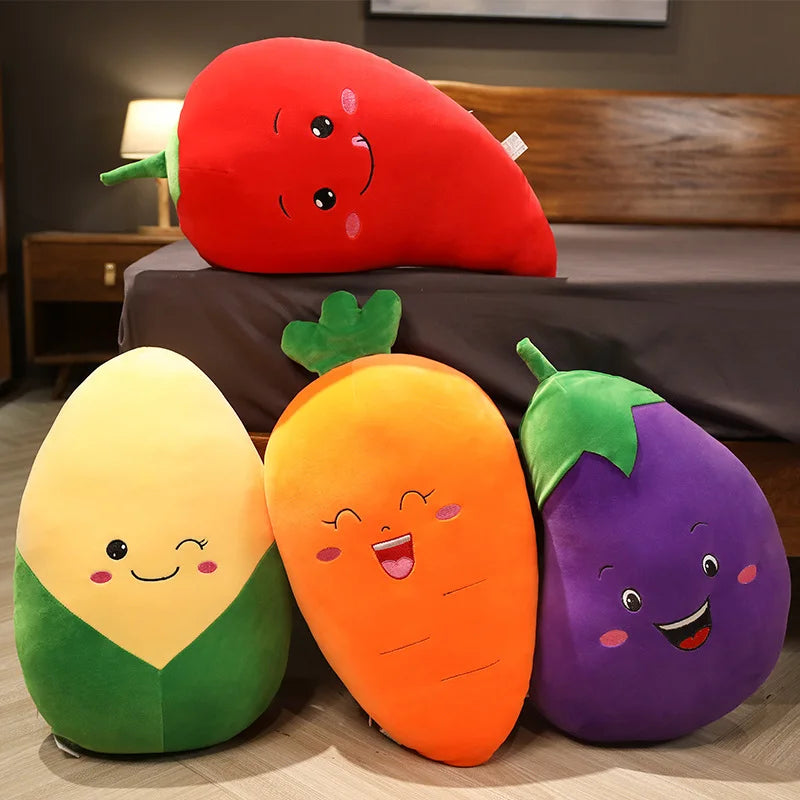 Super Soft Vegetables Plush Toys Kawaii Carrot Eggplant Corn Pepper Pillow Stuffed Soft Down Cotton Dolls Birthday Gift