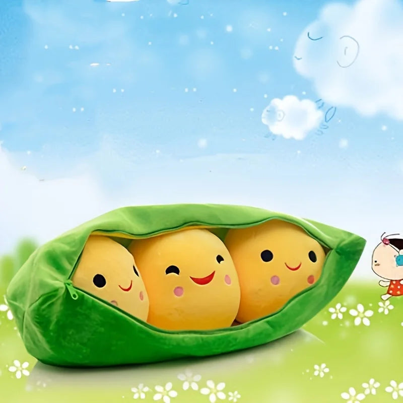 Cute Plush Peas Filled Plant Toy Creative Pea  Children Kawaii Doll Bean Baby Pillow Cushion  Girl Gift