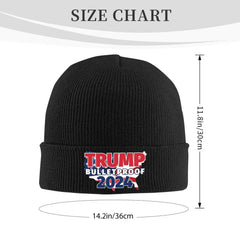 Trump Is Bulletproof 2024 Knitted Caps Women's Men's Beanies Winter Hat Warm Melon Cap