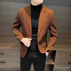 Black Male Blazer Coat Thin Men's Suit Jackets Dress Business Slim Fit Fashion 2024 Luxury Designer New in Clothing