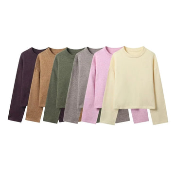 Autumn O-Neck Long Sleeve Loose Pullover Knitted Tops Women Soft Elegant Fashion Sweater Female Casual Wear 2025 New