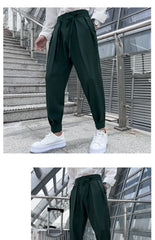 2023 Summer Elastic Waist Drape Suit Pants Men Business Office Casual Pants Male Fashion Loose Social Party Formal Trousers