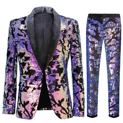 2024 European Plus Size (Blazer + Pants) Fashion Party Wear It You Are The Focus of The Room Hosting Wedding Sequin Suit 2 Sets