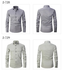 New High Quality 6XL Large Autumn/Winter Social Men's Shirt Long Sleeve Fashion No Iron Business Casual Pure White