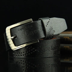 Men's Leather Belt Letter Print Luxury Classic Buckle Business Cowboy Vintage Waistband Alloy Belts