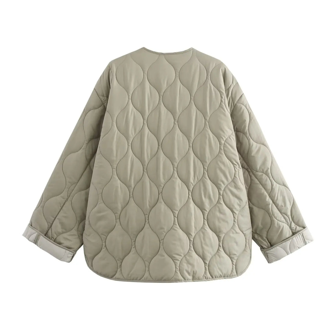 New women's Clothing European And American Style Fashion Simple And Versatile Long Sleeved Zipper Loose Cotton Jacket Jacket
