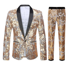 2024 European Plus Size (Blazer + Pants) Fashion Party Wear It You Are The Focus of The Room Hosting Wedding Sequin Suit 2 Sets