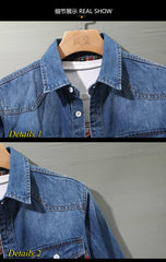 Denim Shirt Men Cotton Jeans Shirt Fashion Autumn Slim Long Sleeve Cowboy Shirt Stylish Wash Slim Tops Asian Size 4XL