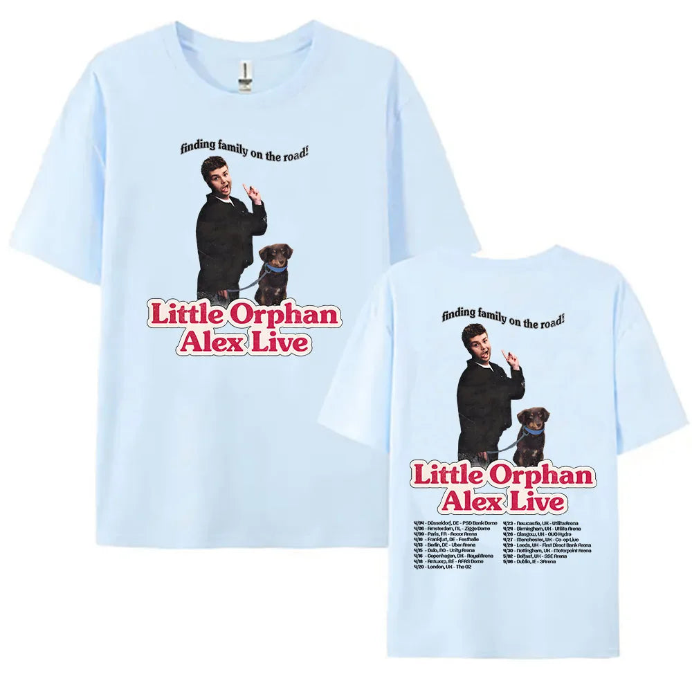 Little Orphan Alex Live 2026 European Arena Tour T-shirt ALEX WARREN Finding Family on The Road Tshirt Short Sleeve Cotton Tees