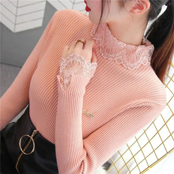 Women Sweater Pullover Winter Knitted Turtleneck Long Sleeve Slim Jumper Tops 2025 Ladies Casual Shirts Soft Warm Y2K Clothing