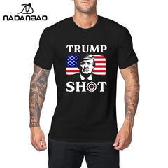 NADANBAO Trump Fight for Donald Trump Not Today Printing T-Shirt Fashion Cotton O-Neck Short Sleeve Casual Women's T Shirt