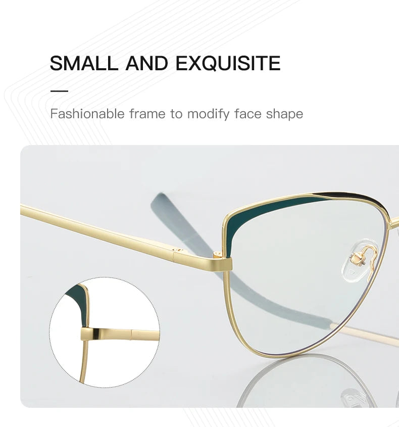 JMISUS Fashion Women Cat Eyes Photochromic Prescription Glasses Butterfly Frame Customized Anti-blue Ray Progressive Eyewear