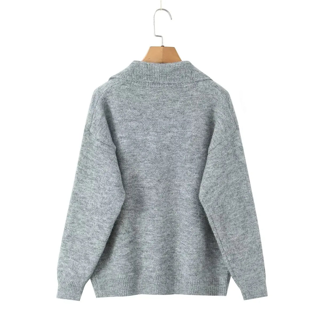 DiYiG WOMAN 2025 Winter New Fashion Multicolor Knitted Pullover All-match Lapel Long Sleeve Casual Sweater Mujer