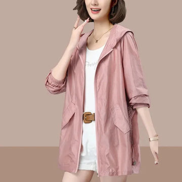 Summer Women Hooded Thin Jacket New Fashion Sun UV-Proof Outerwear Female  Long Sleeve Outdoor Breathable Coat Casual Tops T936