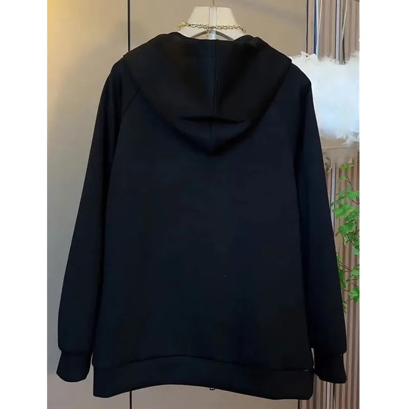 Spring Autumn New Fashion Hooded Denim Jacket Women Splicing Jeans Coat Female Casual Long Sleeve Loose Cowboy Outerwear T1479