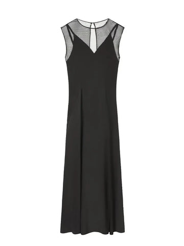 HH 2026 Woman Summer Black O-Neck Elegant Midi Dress Female Fashion Sleeveless Zipper Pleated Slim Sexy Party Evening Dress