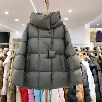 Winter 90% White Duck Down Jacket Women 2025 Fashion Female Thick Warm Fluffy Parkas Loose Oversized Puffer Coat Outwear